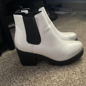 White black boots